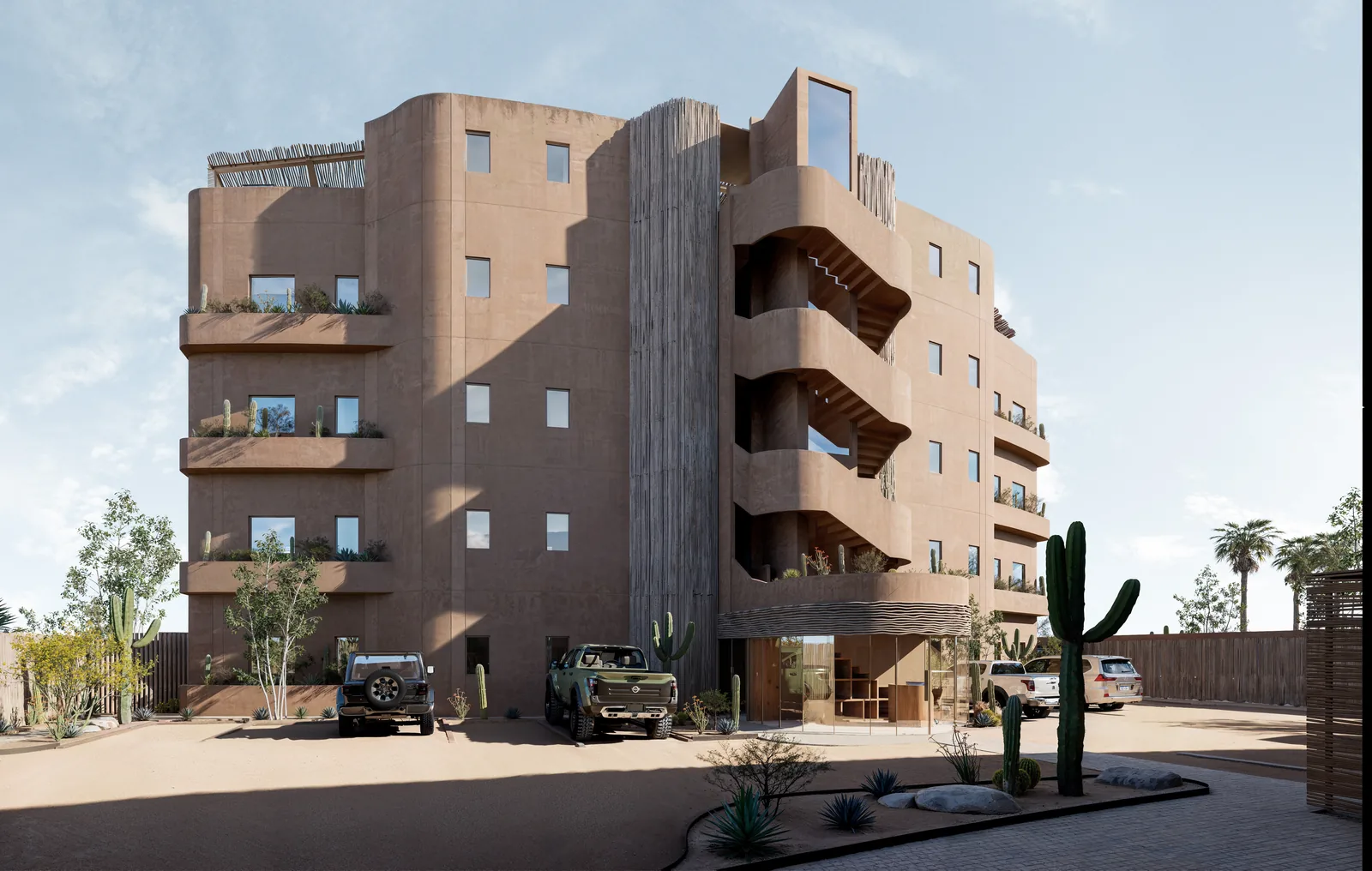 Fachada del edificio residencial de Mobula